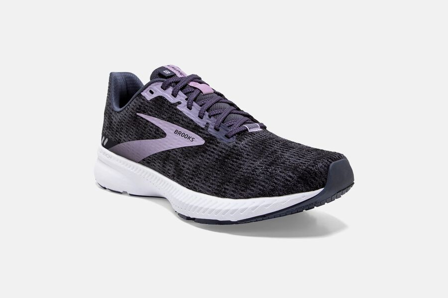 Brooks Launch 8 Road Running Shoes Womens Black/Purple 715986-HDW